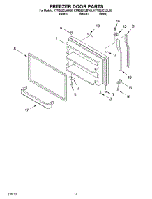 07 - Freezer Door parts for Kitchenaid Refrigerator KTRS22ELWH00 from AppliancePartsPros.com