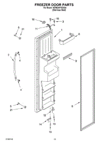 08 - Freezer Door parts for Kitchenaid Refrigerator KSRG22FKSS03 from AppliancePartsPros.com