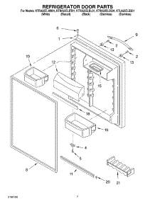 04 - Refrigerator Door parts for Kitchenaid Refrigerator KTRA22ELWH01 from AppliancePartsPros.com