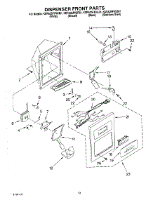08 - Dispenser Front Parts parts for Kitchenaid Refrigerator KSRA25FKBL01 from AppliancePartsPros.com