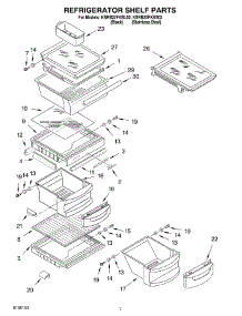 05 - Refrigerator Shelf parts for Kitchenaid Refrigerator KSRB22FKSS02 from AppliancePartsPros.com