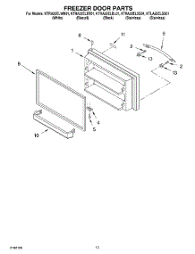 07 - Freezer Door parts for Kitchenaid Refrigerator KTRA22ELSS01 from AppliancePartsPros.com