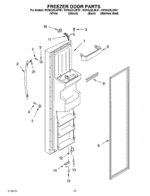 08 - Freezer Door Parts parts for Kitchenaid Refrigerator KSRA22ILSS01 from AppliancePartsPros.com