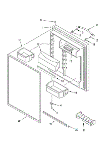 Refrigerator Door parts for Kitchenaid Refrigerator KTRA22ELBL01 from AppliancePartsPros.com