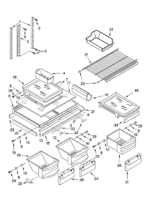 Shelf parts for Kitchenaid Refrigerator KTRA19ELBL01 from AppliancePartsPros.com