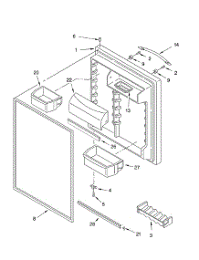 Refrigerator Door parts for Kitchenaid Refrigerator KTRA19ELBL01 from AppliancePartsPros.com