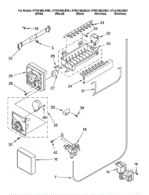 Ice Maker parts for Kitchenaid Refrigerator KTRA19ELBL01 from AppliancePartsPros.com
