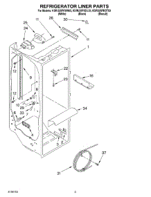 02 - Refrigerator Liner parts for Kitchenaid Refrigerator KSRU25FKWH03 from AppliancePartsPros.com