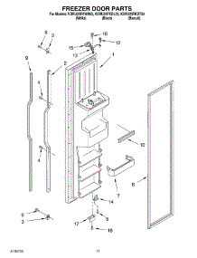 07 - Freezer Door parts for Kitchenaid Refrigerator KSRU25FKBT03 from AppliancePartsPros.com
