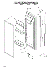 05 - Refrigerator Door parts for Kitchenaid Refrigerator KSRU22FKBT03 from AppliancePartsPros.com