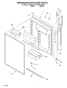 04 - Refrigerator Door parts for Kitchenaid Refrigerator KTRP21KLWH01 from AppliancePartsPros.com