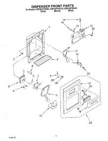 07 - Dispenser Front parts for Kitchenaid Refrigerator KSRU22FKBL03 from AppliancePartsPros.com