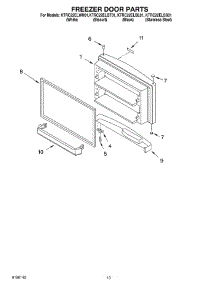 07 - Freezer Door parts for Kitchenaid Refrigerator KTRC22ELWH01 from AppliancePartsPros.com