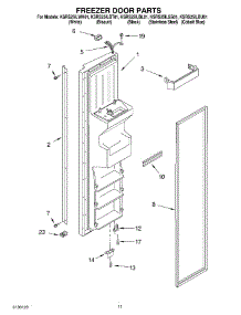 07 - Freezer Door parts for Kitchenaid Refrigerator KSRU25ILBT01 from AppliancePartsPros.com