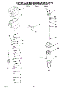 09 - Motor And Ice Container parts for Kitchenaid Refrigerator KSRU22FKWH03 from AppliancePartsPros.com