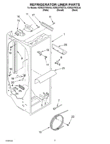 02 - Refrigerator Liner parts for Kitchenaid Refrigerator KSRG27FKBT03 from AppliancePartsPros.com