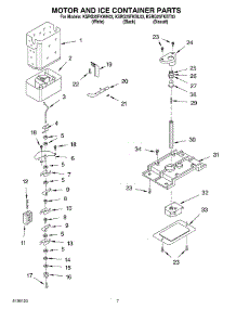 05 - Motor And Ice Container parts for Kitchenaid Refrigerator KSRG25FKBT03 from AppliancePartsPros.com
