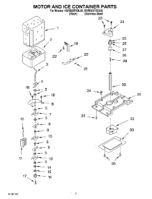 05 - Motor And Ice Container parts for Kitchenaid Refrigerator KSRS25FKSS02 from AppliancePartsPros.com