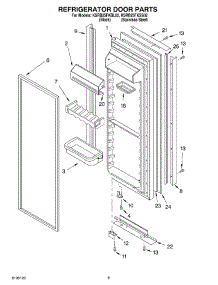 06 - Refrigerator Door parts for Kitchenaid Refrigerator KSRS25FKSS02 from AppliancePartsPros.com