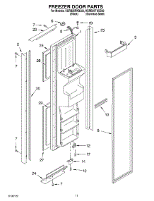 07 - Freezer Door parts for Kitchenaid Refrigerator KSRS25FKSS02 from AppliancePartsPros.com