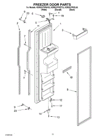 07 - Freezer Door parts for Kitchenaid Refrigerator KSRG27FKWH03 from AppliancePartsPros.com
