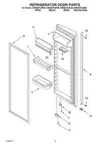 06 - Refrigerator Door parts for Kitchenaid Refrigerator KSRS27ILBT00 from AppliancePartsPros.com