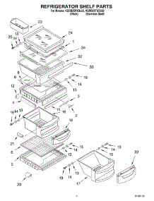03 - Refrigerator Shelf parts for Kitchenaid Refrigerator KSRS25FKBL02 from AppliancePartsPros.com