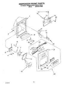 08 - Dispenser Front parts for Kitchenaid Refrigerator KSRS25FKBL02 from AppliancePartsPros.com