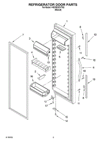 06 - Refrigerator Door parts for Whirlpool Refrigerator 4KSRS22CHT02 from AppliancePartsPros.com