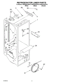 02 - Refrigerator Liner parts for Kitchenaid Refrigerator KSRG25FKWH03 from AppliancePartsPros.com