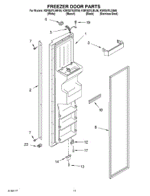 07 - Freezer Door parts for Kitchenaid Refrigerator KSRS27ILSS00 from AppliancePartsPros.com