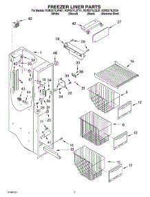 04 - Freezer Liner parts for Kitchenaid Refrigerator KSRS27ILBT01 from AppliancePartsPros.com