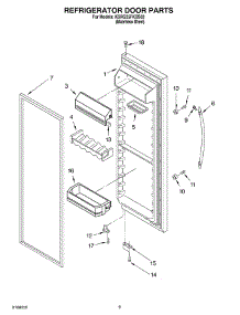 06 - Refrigerator Door parts for Kitchenaid Refrigerator KSRG25FKSS03 from AppliancePartsPros.com