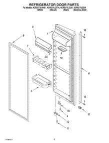 06 - Refrigerator Door parts for Kitchenaid Refrigerator KSRS27ILBT01 from AppliancePartsPros.com