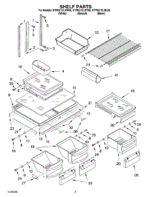 03 - Shelf parts for Kitchenaid Refrigerator KTRS21ELWH00 from AppliancePartsPros.com
