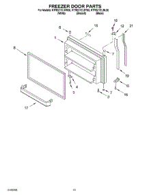 07 - Freezer Door parts for Kitchenaid Refrigerator KTRS21ELWH00 from AppliancePartsPros.com