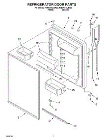 04 - Refrigerator Door parts for Kitchenaid Refrigerator KTRP21KLWH00 from AppliancePartsPros.com