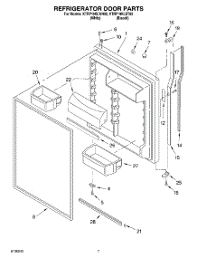 04 - Refrigerator Door parts for Kitchenaid Refrigerator KTRP19KLBT00 from AppliancePartsPros.com