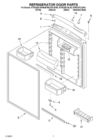04 - Refrigerator Door parts for Kitchenaid Refrigerator KTRC22ELWH00 from AppliancePartsPros.com