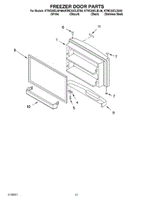 07 - Freezer Door parts for Kitchenaid Refrigerator KTRC22ELWH00 from AppliancePartsPros.com