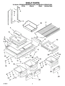03 - Shelf parts for Kitchenaid Refrigerator KTRC22ELBT00 from AppliancePartsPros.com