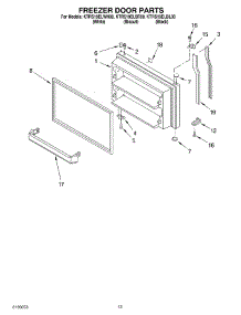 07 - Freezer Door parts for Kitchenaid Refrigerator KTRS19ELWH00 from AppliancePartsPros.com