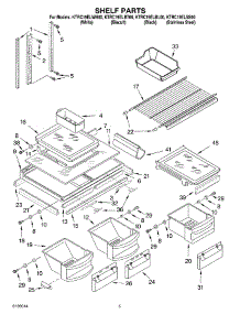 03 - Shelf parts for Kitchenaid Refrigerator KTRC19ELWH00 from AppliancePartsPros.com