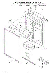 04 - Refrigerator Door parts for Kitchenaid Refrigerator KTRC19ELWH00 from AppliancePartsPros.com
