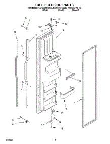 07 - Freezer Door parts for Kitchenaid Refrigerator KSRU25FKBT02 from AppliancePartsPros.com
