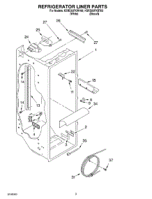 02 - Refrigerator Liner parts for Kitchenaid Refrigerator KSRD25FKBT02 from AppliancePartsPros.com