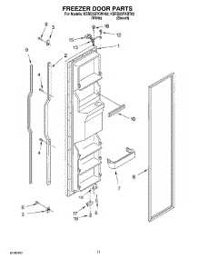 07 - Freezer Door parts for Kitchenaid Refrigerator KSRD25FKBT02 from AppliancePartsPros.com