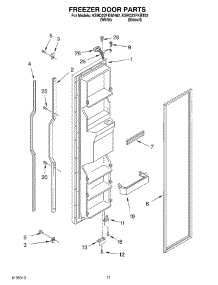 07 - Freezer Door parts for Kitchenaid Refrigerator KSRD22FKBT02 from AppliancePartsPros.com