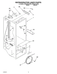02 - Refrigerator Liner parts for Kitchenaid Refrigerator KSRD22FKWH02 from AppliancePartsPros.com