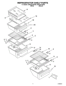 03 - Refrigerator Shelf parts for Kitchenaid Refrigerator KSRD22FKWH02 from AppliancePartsPros.com